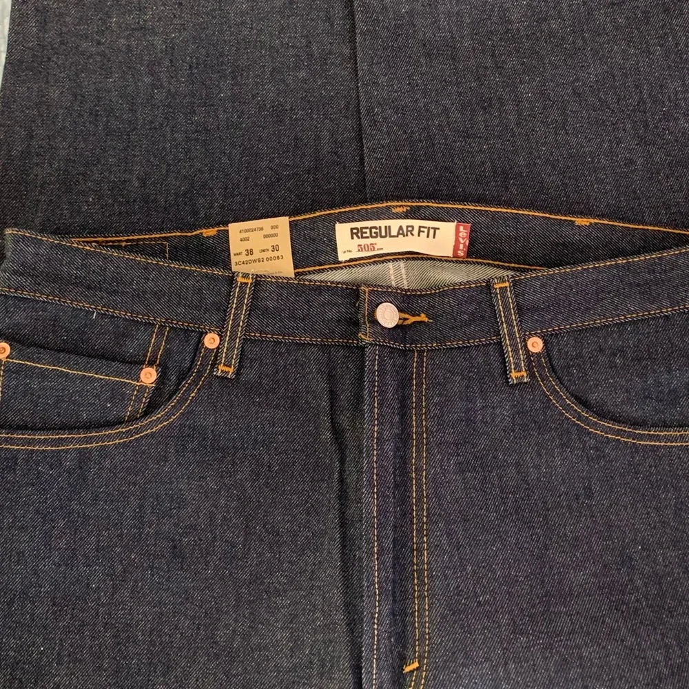 ❤️NWT LEVI’S 505™ REGULAR FIT MEN'S JEANS DARK WASH - STRAIGHT LEG (38W x 30L) - Picture 4 of 5